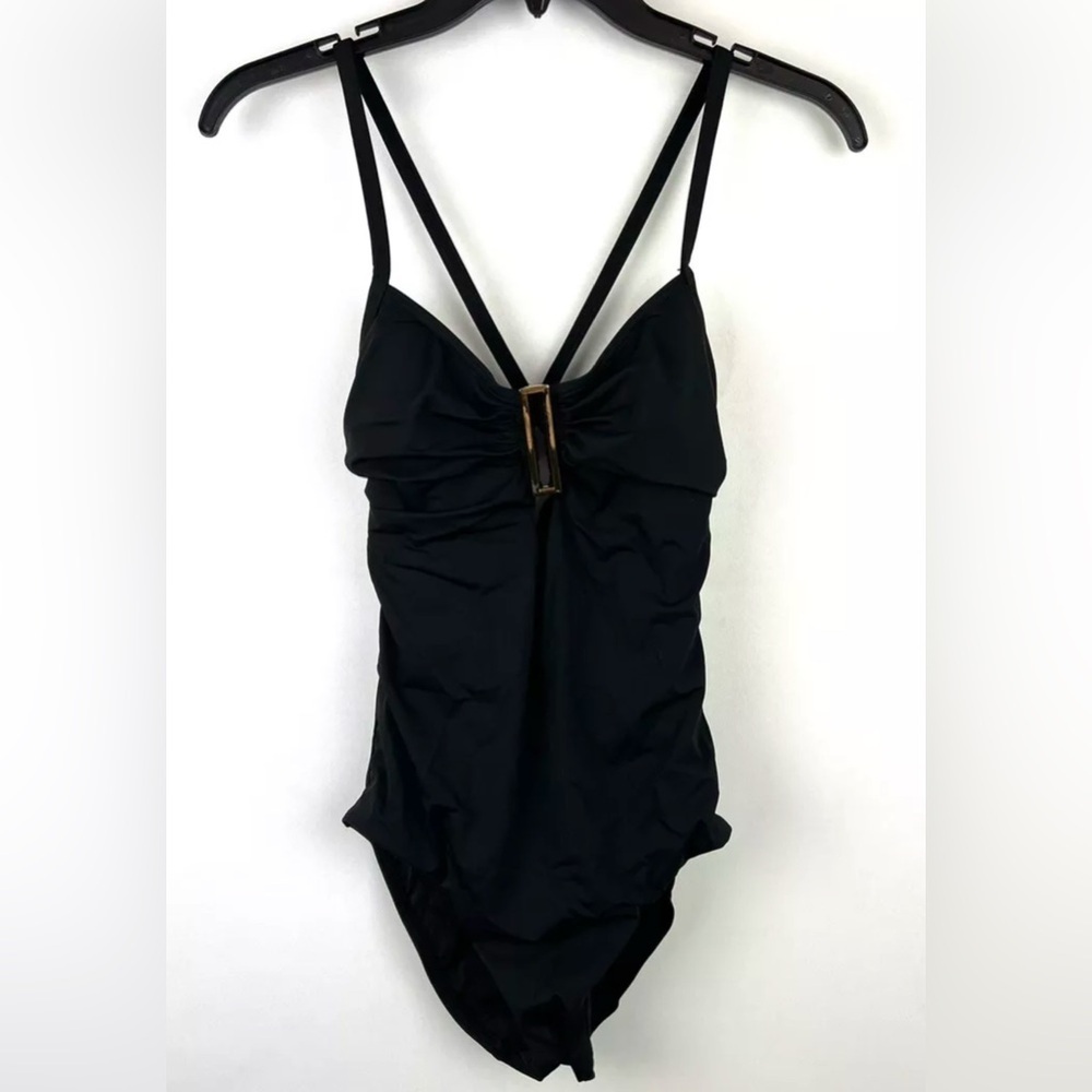Amoressa Womens Eclipse Northern Cross One Piece Swimsuit Black 6